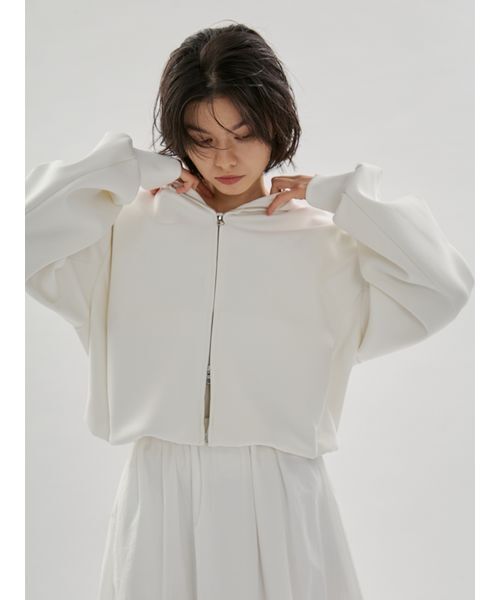 emmi トレーナー スウェット eco emmiロゴジップアップフーディー/UV