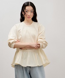 ADAM ET ROPE'（アダムエロペ） tシャツ ラグランスリーブペプラムプル