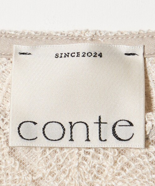 conte ブラウス シャツ 「conte」ニットライク フラワー ノースリーブ