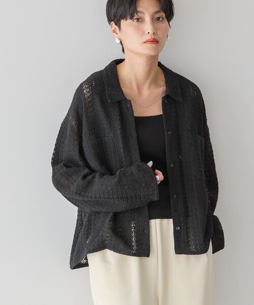 「AMERICAN HOLIC」 長袖シャツ L オフホワイト レディース_画像2