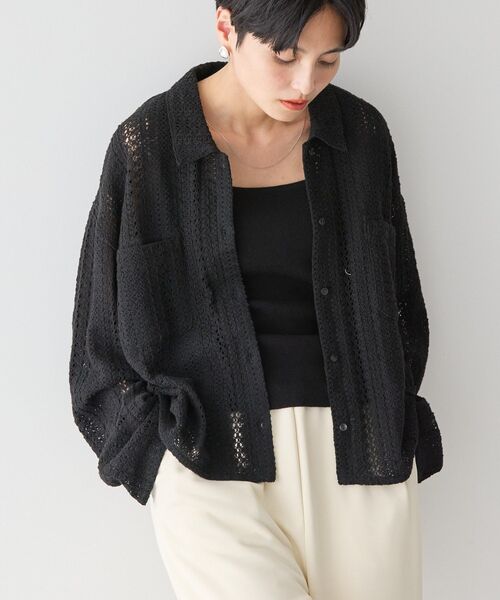 「AMERICAN HOLIC」 長袖シャツ L オフホワイト レディース_画像3