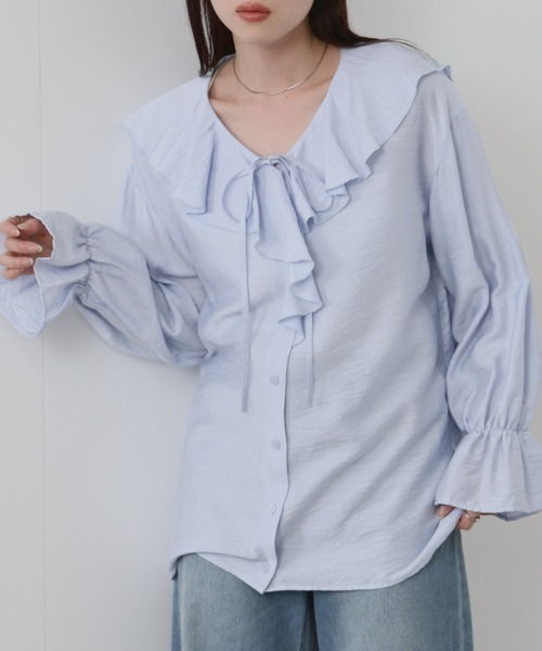 NAVY ブラウス シャツ フリルブラウス レディース : ZOZOTOWN Yahoo!店