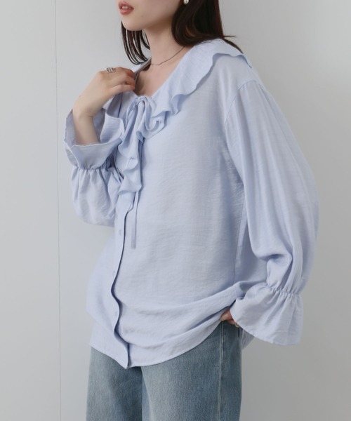 NAVY ブラウス シャツ フリルブラウス レディース : ZOZOTOWN Yahoo!店