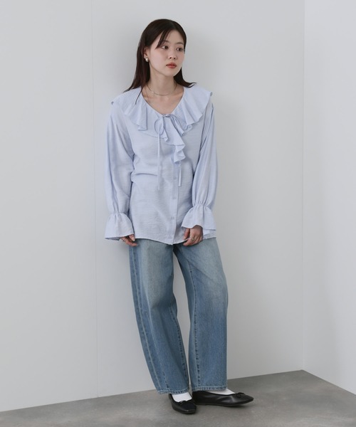 NAVY ブラウス シャツ フリルブラウス レディース : ZOZOTOWN Yahoo!店