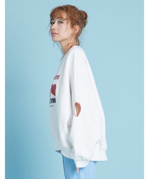 「Little sunny bite」 スウェットカットソー MEDIUM ブルー レディース_画像2
