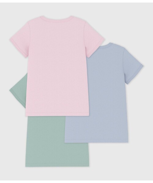 PETIT BATEAU（プチバトー） 肌着 ポワンココット半袖Tシャツ3枚組