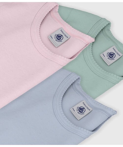PETIT BATEAU（プチバトー） 肌着 ポワンココット半袖Tシャツ3枚組