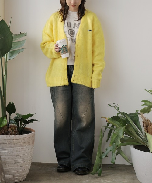 「PENNEYS」 ニットカーディガン L イエロー メンズ_画像2