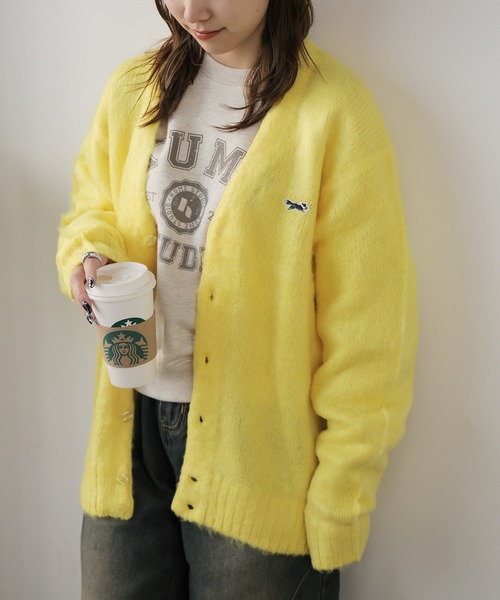 「PENNEYS」 ニットカーディガン L イエロー メンズ_画像3