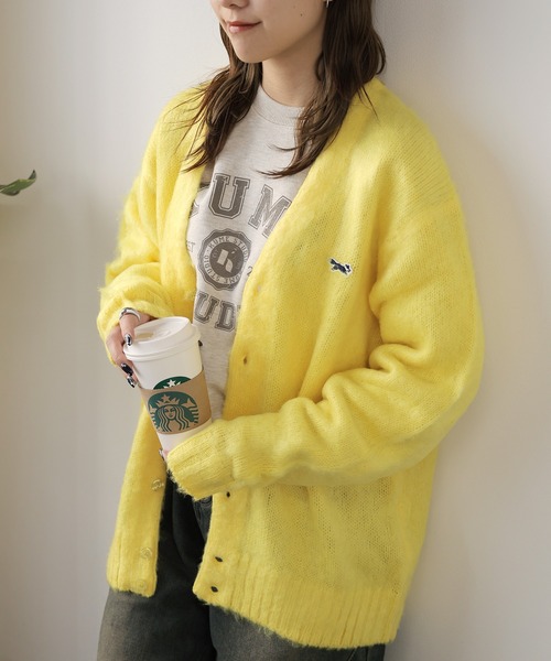 「PENNEYS」 ニットカーディガン L イエロー メンズ_画像4