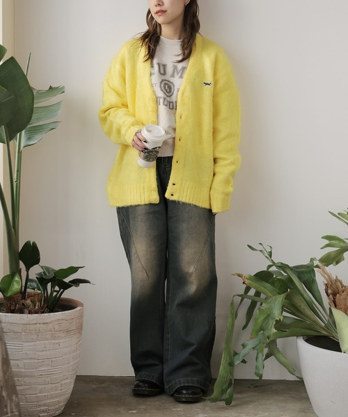 「PENNEYS」 ニットカーディガン L イエロー メンズ_画像5