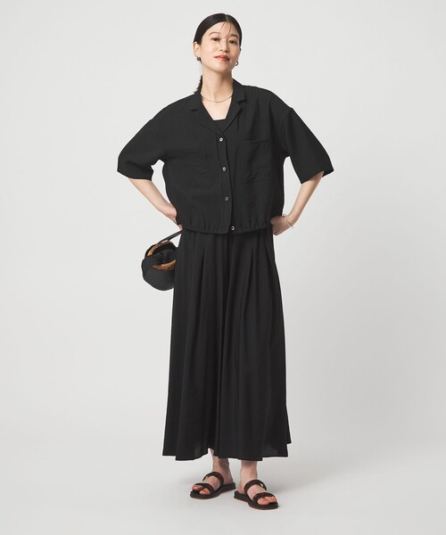 ブラウス シャツ 「WEB限定」「at ease」ポケット オープンカラー シャツ レディースの画像