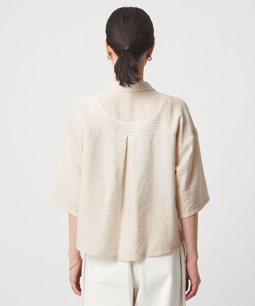 ブラウス シャツ 「WEB限定」「at ease」ポケット オープンカラー シャツ レディースの画像