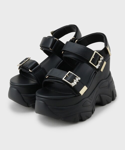 サンダル ビジューベルトスニーカーソールスポサン レディースの画像
