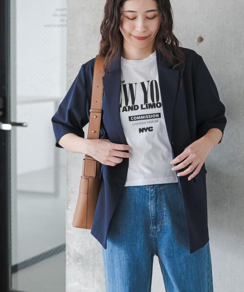 コート アウター 「仁村紗和さん着用」「UR TECH」完声/涼 ハーフスリーブジャケット レディースの画像