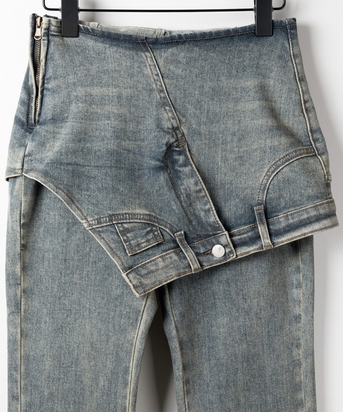 「me+em select」 デニムパンツ MEDIUM ブルー レディース_画像5