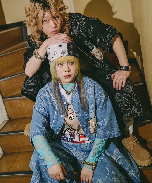 GFL Gangsta For Life ストライプシャツ 半袖 GALFY（ガルフィー） シャツ 半袖 「GALFY/ガルフィー」ギャングな