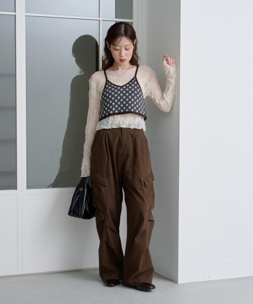 「Kastane」 カーゴパンツ 0 ブラウン レディース_画像9