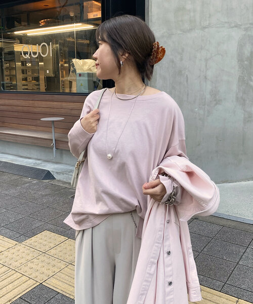 「DouDou」 長袖カットソー FREE ブラウン レディース_画像6