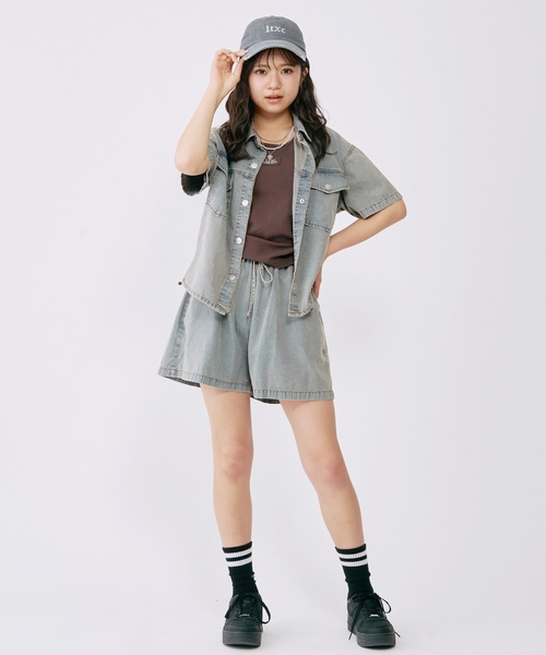 ワンピース 「LTXC/接触冷感」デニムシャツセットアップ キッズ 子供服 女の子の画像