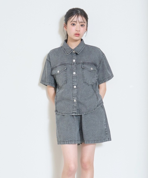 ワンピース 「LTXC/接触冷感」デニムシャツセットアップ キッズ 子供服 女の子の画像