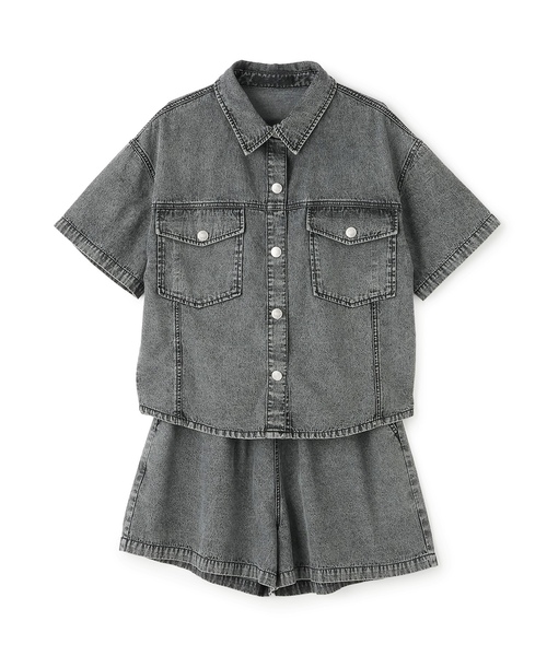 ワンピース 「LTXC/接触冷感」デニムシャツセットアップ キッズ 子供服 女の子の画像