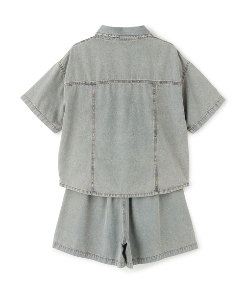 ワンピース 「LTXC/接触冷感」デニムシャツセットアップ キッズ 子供服 女の子の画像