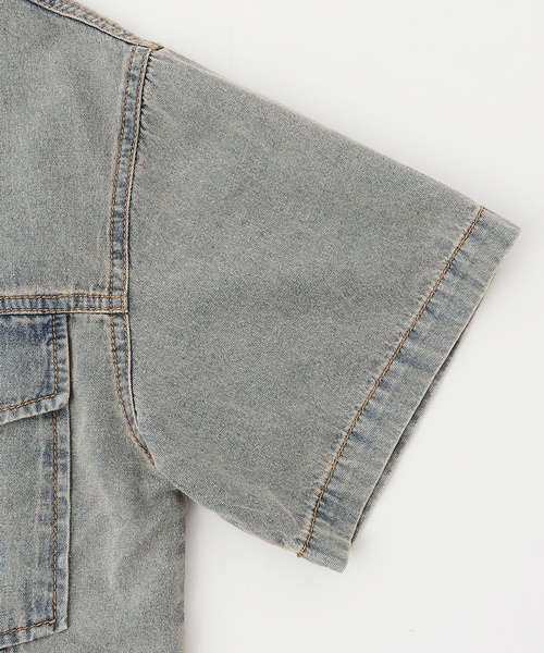 ワンピース 「LTXC/接触冷感」デニムシャツセットアップ キッズ 子供服 女の子の画像