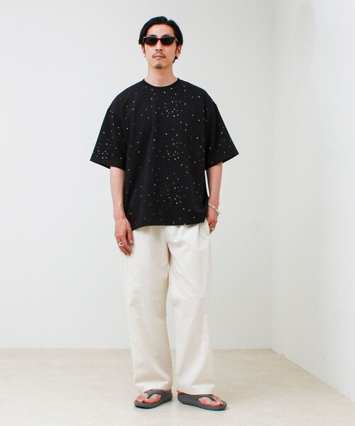 GLOSTER（グロスター） tシャツ 星穴ネップボンディング クルーネックT