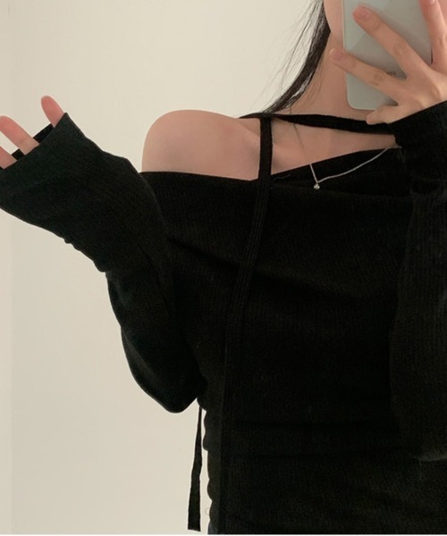 「by muni:r」 長袖カットソー FREE ブラック レディース_画像5