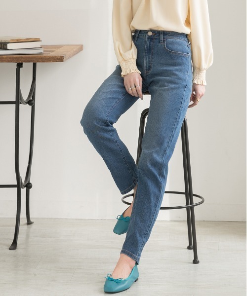 「ad thie」 デニムパンツ MEDIUM ダークブルー レディース_画像7