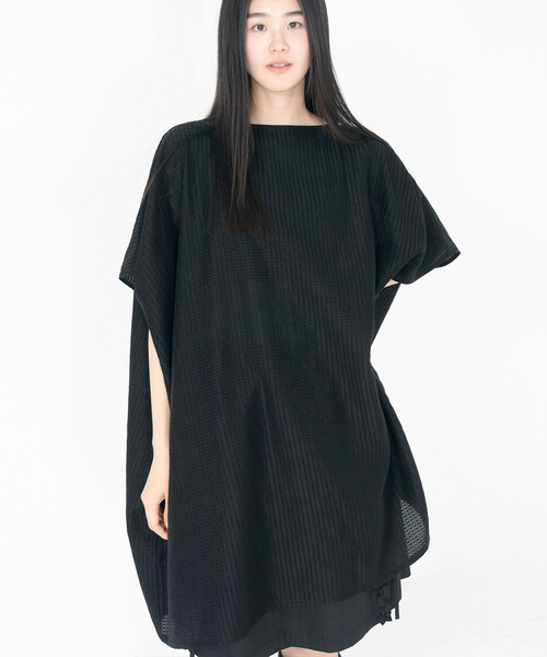 ブラウス シャツ eunoia｜ボートネックポンチョ WOMEN レディースの画像