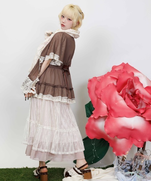 myu：loret（ミュウロレット） カーディガン 夏 半袖 ミドル丈楊柳