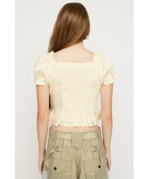 SLY（スライ） ブラウス シャツ 半袖 PUFF SLEEVES WOVEN TOPS