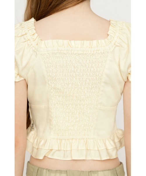 SLY（スライ） ブラウス シャツ 半袖 PUFF SLEEVES WOVEN TOPS 