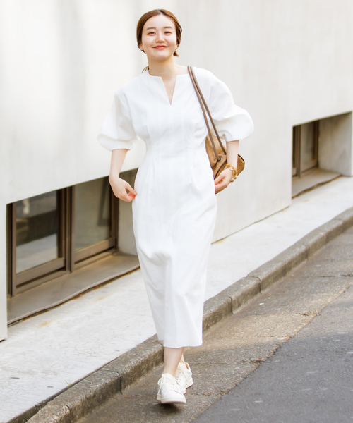 IENA ホワイト 半袖 ロングワンピース IENA（イエナ） 長袖ワンピース 36 ホワイト レディース : ZOZOTOWN