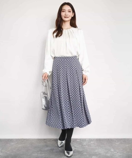 「MK MICHEL KLEIN」 長袖ブラウス 38 アイボリー レディース_画像3