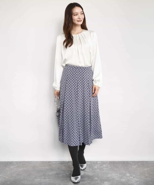 「MK MICHEL KLEIN」 長袖ブラウス 38 アイボリー レディース_画像4