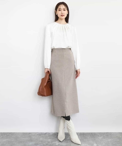 「MK MICHEL KLEIN」 長袖ブラウス 38 アイボリー レディース_画像6