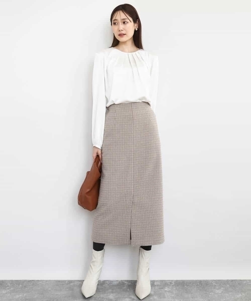「MK MICHEL KLEIN」 長袖ブラウス 38 アイボリー レディース_画像7