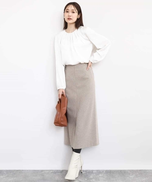 「MK MICHEL KLEIN」 長袖ブラウス 38 アイボリー レディース_画像8