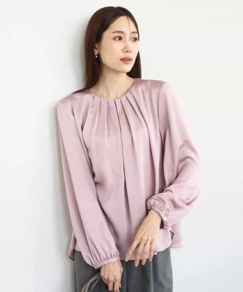 「MK MICHEL KLEIN」 長袖ブラウス 38 アイボリー レディース_画像9