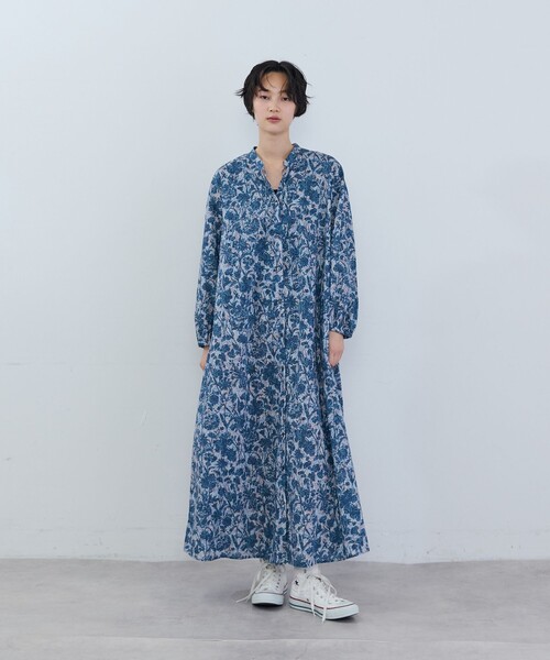 リバティ　ロングワンピース　アデュートリステス　花柄　シャツワンピース ADIEU TRISTESSE（アデュートリステス） シャツワンピース リバティ