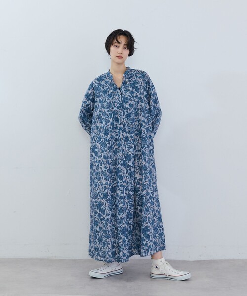 リバティ　ロングワンピース　アデュートリステス　花柄　シャツワンピース ADIEU TRISTESSE（アデュートリステス） シャツワンピース リバティ