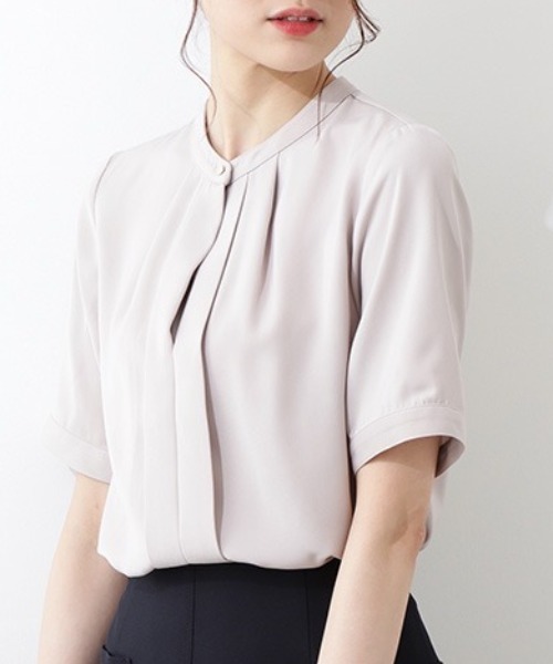 大きいサイズ！BURBERRY LONDON フロントタックデザインブラウス NATURAL BEAUTY BASIC ブラウス シャツ フロントタックブラウス