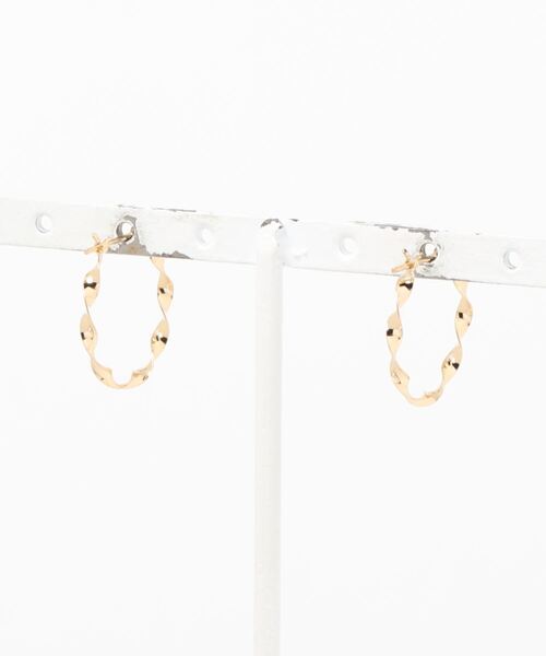 コンアフェット K10 ツイストデザイン サークルピアス