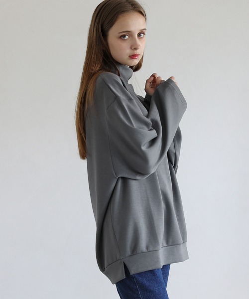 LILL tシャツ ハイポンチビッグシルエットモックハイネック長袖