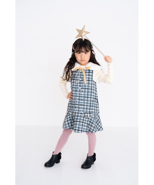 nino（ニノ） ジャンパースカート ミックスツイードジャンパースカート