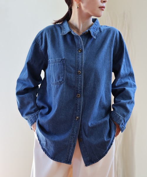 ULEULA ブラウス シャツ デニムオーバーシャツ レディース
