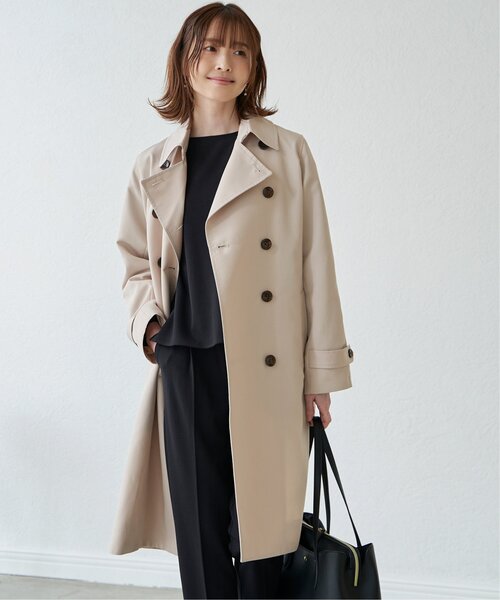 IKKA LOUNGE トレンチコート コート 撥水ロングトレンチコート